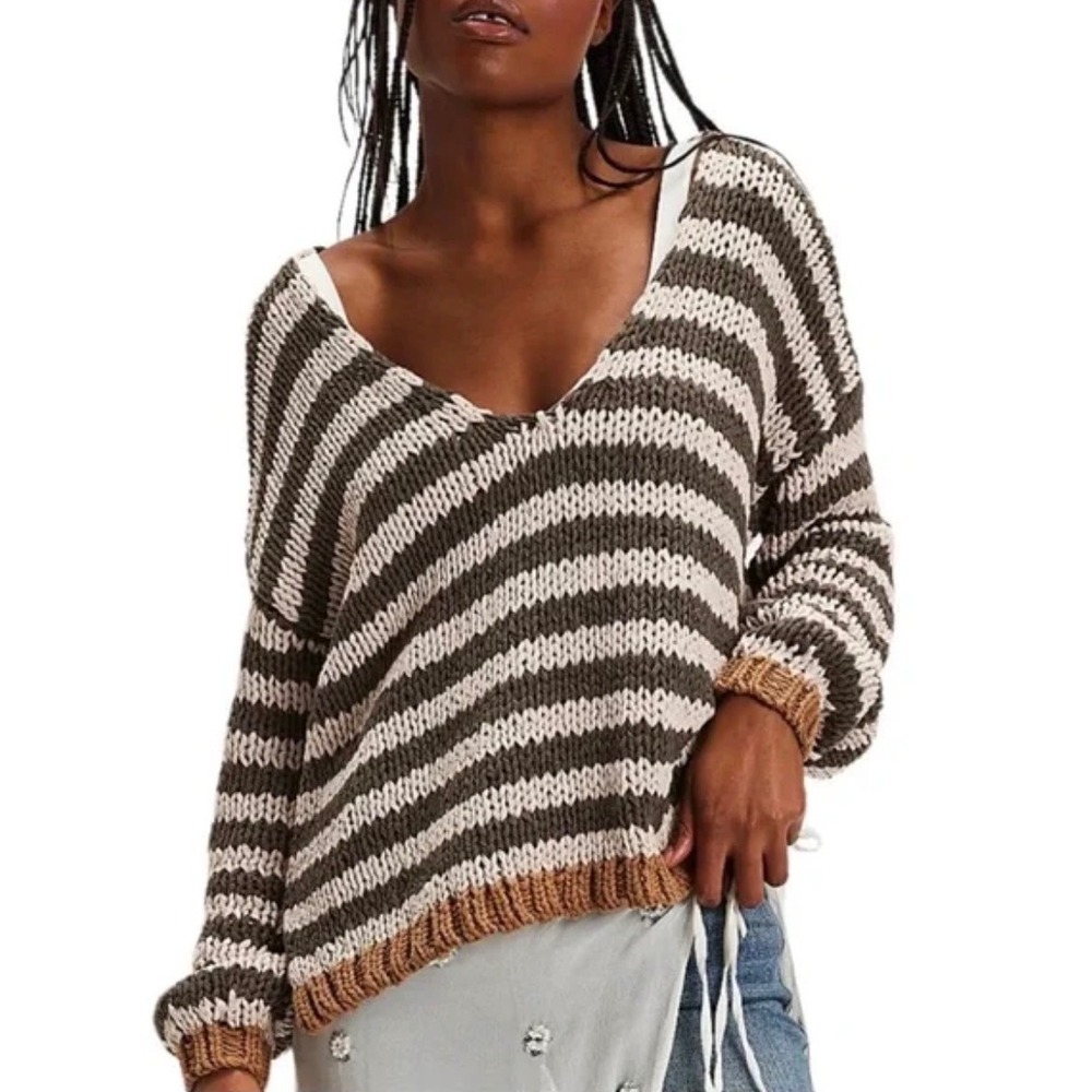 Free People Portland Pullover Sweater in Seaweed Shell Size‎ XS NWT